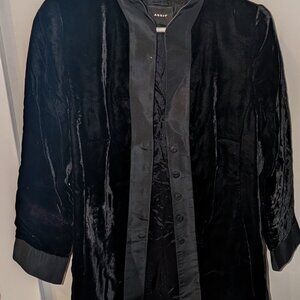 Akris Designer Velvet Jacket – Elegant Black with Satin Detailing